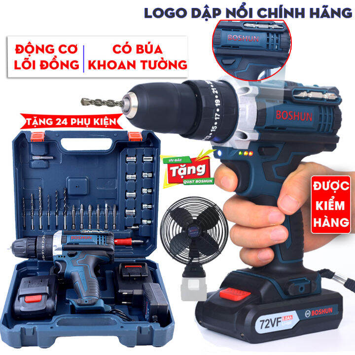 [Chính Hãng] Máy Khoan Pin Boshun 72VF Lõi Đồng Nguyên Chất - 3 Chức ...