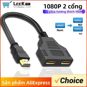 Cáp Chia HDMI 1 Vào 2 Ra 1080P Đầu Đực Sang Đầu Cái Bộ Chuyển Đổi Hai Cổng Cho Laptop Hộp Truyền Hình Màn Hình Cáp Âm Thanh & Video Tương Thích HDMI