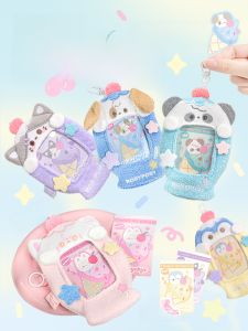 Cute Plush Card Holder Campus Meal Card Protective Cover Small ID Hanging Pendant RosyPosy Gelato Brand Document Organizer