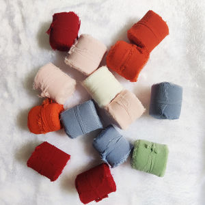 3 Rolls Chiffon Ribbon Fringe Fabric Set for Bouquets Wrapping Wedding Invitations Decorations Gifts Wrapping & Bow Making