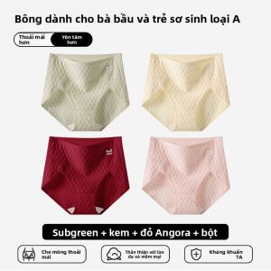 Quần lót nữ MiiOW  vải cotton cạp cao màu đỏ kiểu dáng đơn giản - mùa thu 2024