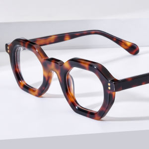 NIANZHEN Acetate Kính mắt khung người đàn ông mới đa giác thiết kế thương hiệu kính nữ hoài cổ kính cổ điển Nhật bản kính 29002