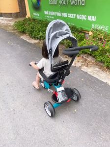 Xe đạp đẩy 3 bánh kiểu mới có bảo hiểm để chân cán đầy tựa lưng giỏ đồ