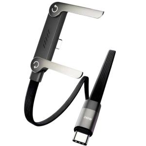 2-in-1 240W Fast Charging Foldable Phone Holder Data Cable Type-C To Type-C Foldable Tablet Bracket Data Wire QC3.0 PD