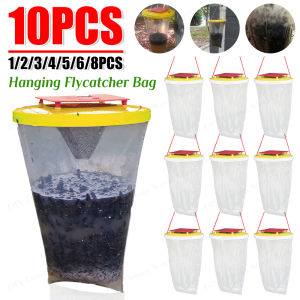 1-10PCS Hanging Fly Trap Pack Disposable Fly Wasp Insect Bug Flies Flytrap Outdoor Garden Hanging Flycatcher With Bait Household