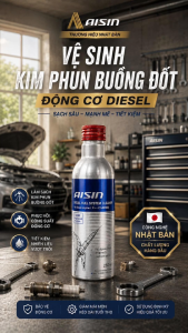 Dung Dịch Vệ Sinh Kim Phun Buồng Đốt 2 Trong 1 Máy Dầu AISIN 250ml ADEAZ-4002 Phụ Gia Làm Sạch Hệ Thống Nhiên Liệu