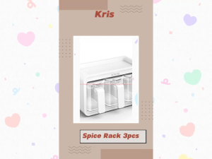 Kris 3pcs Spice Jar White Tempat Bumbu Dengan Sendok dan Tutup Pegangan Warna Putih Krisbow 3 pcs