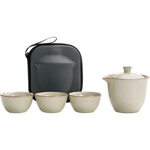 XIANGYE | Travel Portable Ceramic Tea Set One Pot Three Cups