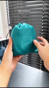 Mediatech Bantal Leher Angin Pompa Otomatis Travel Neck Pillow