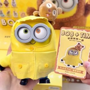 52TOYS | Kawaii Minions Bob & Tim Fluffy Plush Blind Box Better Together Series Despicable Me Doll Ornament Birthday Gift for Kids