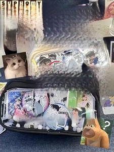 กระเป๋าดินสอขนาดใหญ่ถุงดินสอความจุกระเป๋าเครื่องเขียนแบบพกพาพร้อมถุงถอดได้