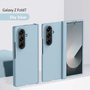 With Hinge Connection Skin Feel Phone Case for Samsung Galaxy Z Fold 8 Ultra 7 6 5 4 3 Candy Color Hard PC Shockproof Full Cover