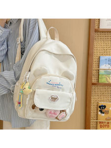 New Girls Solid Color Backpack High Capacity Double Shoulder Bag Korean Style Middle And High School Students Versatile Rucksack