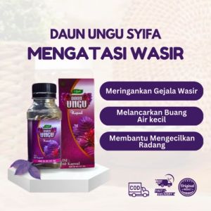 KAPSUL DAUN UNGU SYIFA 60KPS HERBAL WASIR AMBEYEN MELANCARKAN KAN MENSTRUAISI DAN MENGATASI BISUL