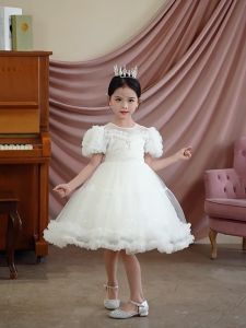 Đầm voan công chúa cho bé gái màu trắng và hồng từ 15-35kg hàng Quảng Châu cao cấp