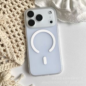 szhaiyu | Translucent Thin for Magsafe Wireless Charge Phone Case for IPhone 17 Air 16 15 14 Plus 13 12 Pro Max Clear Lens PC Cover