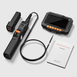 Two Way Articulating Endoscope 2-Way 360° Slide Rod Steering Rotation Camera Automotive Inspection Borescope Battery For Option