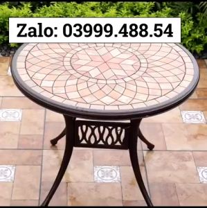 Bộ bàn ghế sân vườn ngoài trời Tròn Bàn ghế ban công ngoài trời mặt đá đẹp Bàn ghế ngoài trời - BO03