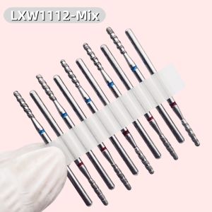 10Pcs Tornado Diamond Drill Bits – Fine/Medium Grit Rotary Burrs for Manicure & Nail Art Spiral Mills