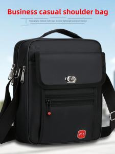 Mens Casual Oxford Cloth Multi-layer Durable Single Shoulder Bag Large Capacity Business Leisure Crossbody Bag Fashion Backpack