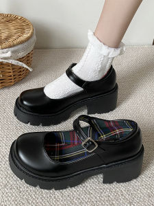 Mary Janes round Toe High Heel Thick Bottom Womens Shoes Spring Autumn Japanese Style JK Flat Footwear Fashionable Casual Sneakers