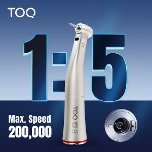 1:5 Increasing Low Speed Handpiece Increasing Red Ring Contra Angle Internal Water Spray With Optic Fiber For E-type Motor