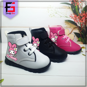 Sepatu Boots MELODY Anak Perempuan Fashion Sporty / Sepatu Boots Tali Perekat Anak Cewek Kartun Cute