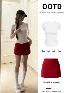 ZUKUN | Red Summer A-Line Mini Skirt Unique Styling