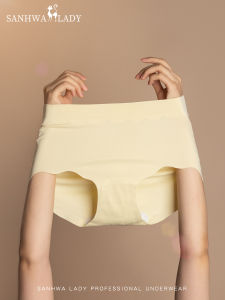 Seamless Pure Cotton Antibacterial Summer Thin Ice Silk Womens Briefs Butt Covering mid Waist Briefs for Young Women