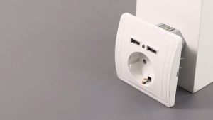 Taffware Stop Kontak Dinding EU Plug dengan 2 Port USB Charger Colokan Listrik Multifungsi
