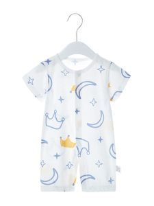 Baby Jumpsuit Baby Thin Air Conditioning Clothes Girls Boy Summer Clothing Pajamas Cotton Summer Short Sleeve Rompers Jumpsuit