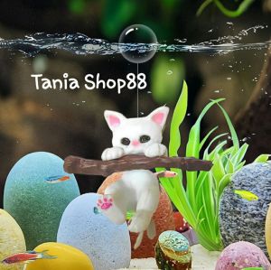 Hiasan aquarium ornamen Kucing dekorasi aquarium