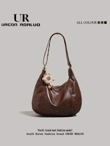 UR Korean Retro Dumpling Bag Womens Large Capacity Commuter Armpit Bag Casual Single Shoulder Slant Cross Bag for Daily Use