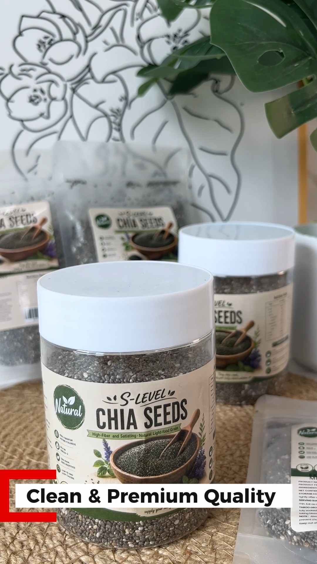 Chia Seeds Organic Natural  Slimming  Slim Drink  Gluten High Protein & Great Partner for Fitness Diet