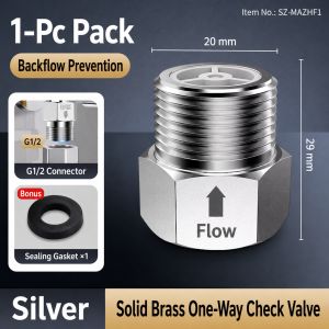 Solid Brass One Way Check Valve 1/2 Inch Anti Backflow Non Return Valve For Toilet Water Heater Kitchen Sink Bathroom Basin
