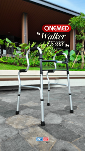 ONEMED - WALKER Double Handle Support Berdiri & Duduk FS 988 Aluminium | Alat Bantu Jalan dan Berdiri atau Duduk dari Sofa Kursi Toilet Tempat Tidur