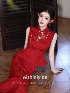 AISHINI | Chinese Traditional Wedding Dress Modified Qipao Set