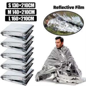 Emergency Mylar Thermal Blanket Foil Space Blanket Windproof Insulation Lifesaving Outdoor Heat Retain First Aid Camping Hiking Blanket