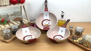 Panci Fry Wok Hercules Caramel Series Anti Lengket 20/22/24cm