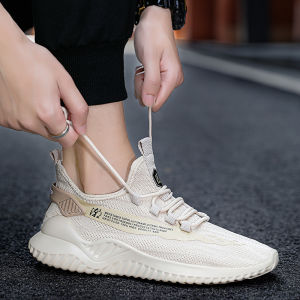 Leedoo Sepatu Sport Pria Putih Men Sneakers Pria Casual Mesh Breatable Kasual Running Shoes MR119