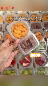 5PCS Double Compartment Condiment Container with Lid Disposable Sauce Dipping Seasoning Container Leakproof Travel Snack Box