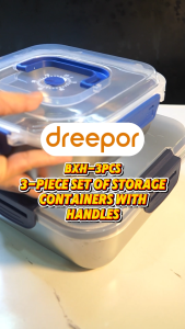 Dreepor 3PCS 316 Stainless Steel Food Storage Trays With Plastic Lid Prepare Food Freshness Preservation Picnic Box 1800ML/PCS