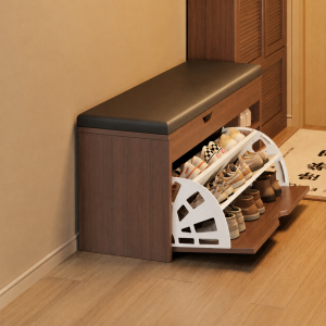 Sofya Rak Kasut Shoe Cabinet With Seat Shoe Rack Bench Hidden Drawer Shoe Cabinet With Cushion Multi-functional Storage Bench 换鞋凳/鞋柜