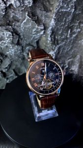 Đồng hồ cơ nam dây da chính hãng POEDAGAR 1409 đồng hồ kim loại dạ quang sang trọng thanh lịch chạy đủ kim