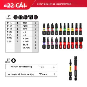 Bộ Mũi Vặn Geinxurn Ultra Torque SL/PH/TORX/SQ/PZ Đầu Vặn Lục Giác Đầu Vặn Ốc Bộ Tua Vít Dùng Cho Máy Khoan Điện Chất Liệu Thép