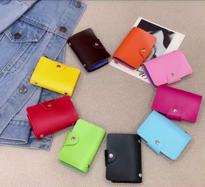 Card Holder PU Leather Business 12 Slots Men Women Credit Card Holder Wallet