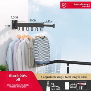 Baoyouni | Wall-mounted Indoor Folding Clothes Drying Rod
