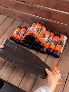 100*80 Super Large Black Plastic Trash Bags Disposable Black Garbage Bags Thicken Kitchen Trash Bag Multipurpose Flat Rubbish Bags Portable Plastic Waste Bag