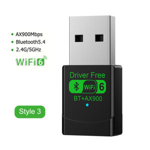 Kebidumei | KEBIDUMEI BT 5.4 Receiver Dongle AX900 Wifi 6 Mini USB Dongle Network Card For PC Laptop Win 10/11 PC Dual Band 2.4G/5Ghz