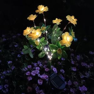 1pc 7head Solar Azalea Ground Mounted Light Available in Four Colors: Red Yellow Pink Purple Used for Garden Courtyard Dec